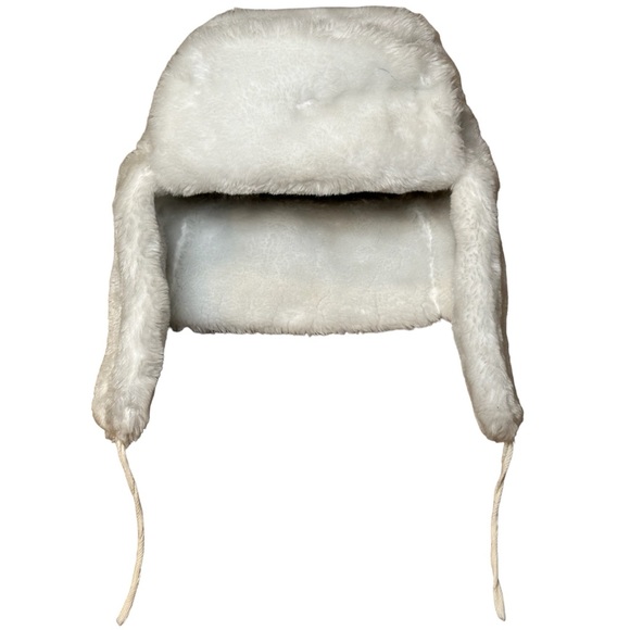White Faux Fur Flap Hat